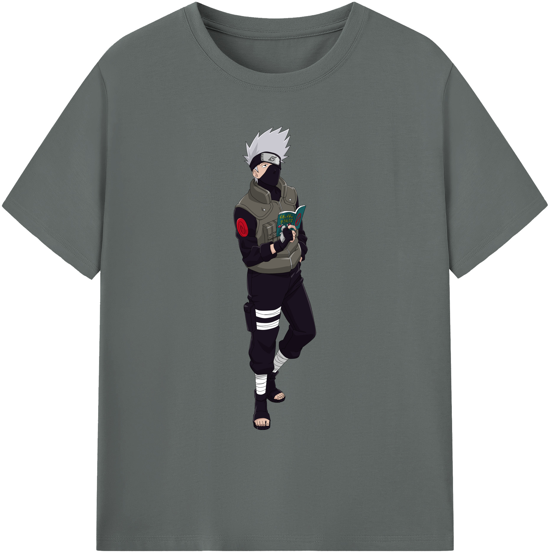 （画像用） NARUTO -ナルト- はたけ カカシ Hatake Kakashi 綿100％ メンズ半袖Tシャツ｜肌触りやわらか＆通気性